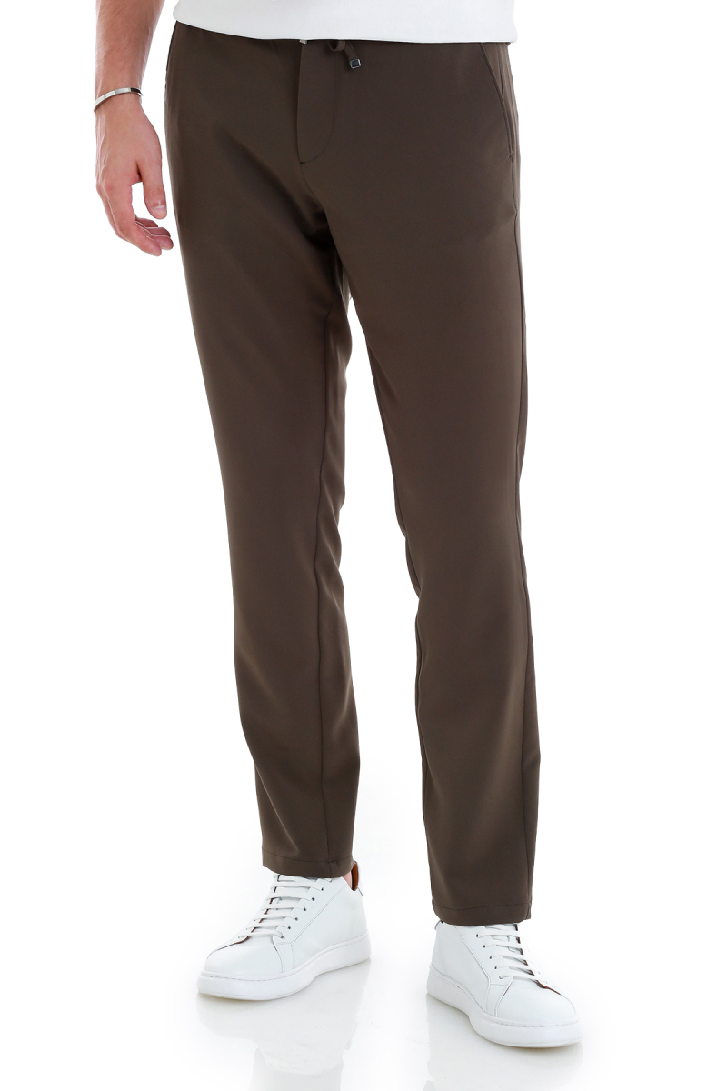 Haki Dinamik Fit Düz Yandan Cepli Jogger Pantolon - HTML