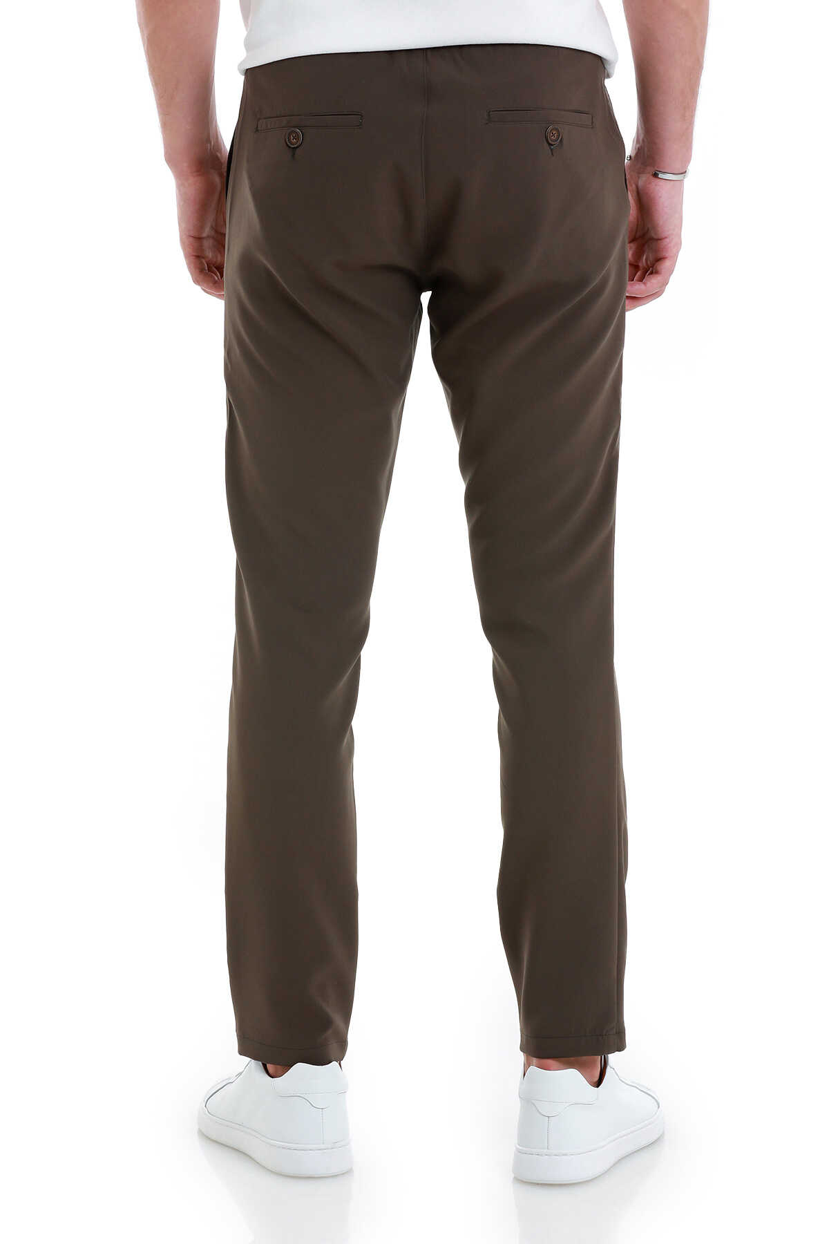 Haki Dinamik Fit Düz Yandan Cepli Jogger Pantolon - 5