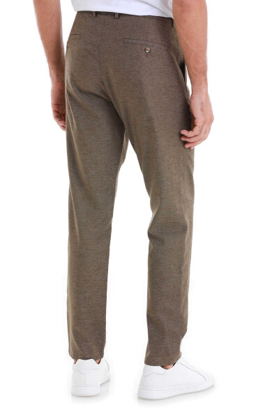 Haki Dinamik Fit Düz Yandan Cepli Keten Jogger Pantolon - 5