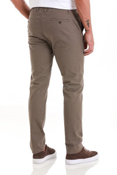 Haki Dinamik Fit Düz Yandan Cepli Pamuklu Jogger Kanvas Pantolon - 5