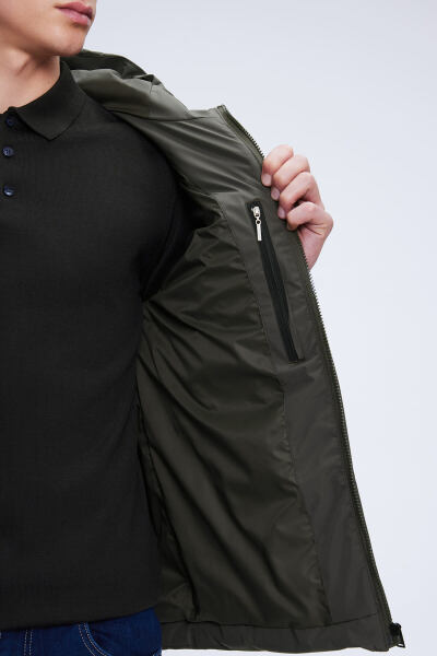 Haki Dinamik Fit Hakim Yaka Kapüşonlu Kaban - 4