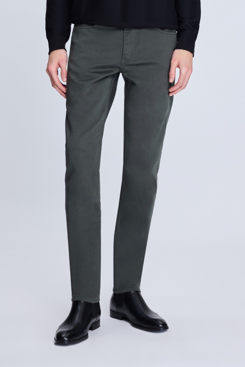 Haki Dinamik Fit Pamuklu 5 Cep Kanvas Pantolon - Hatem Saykı