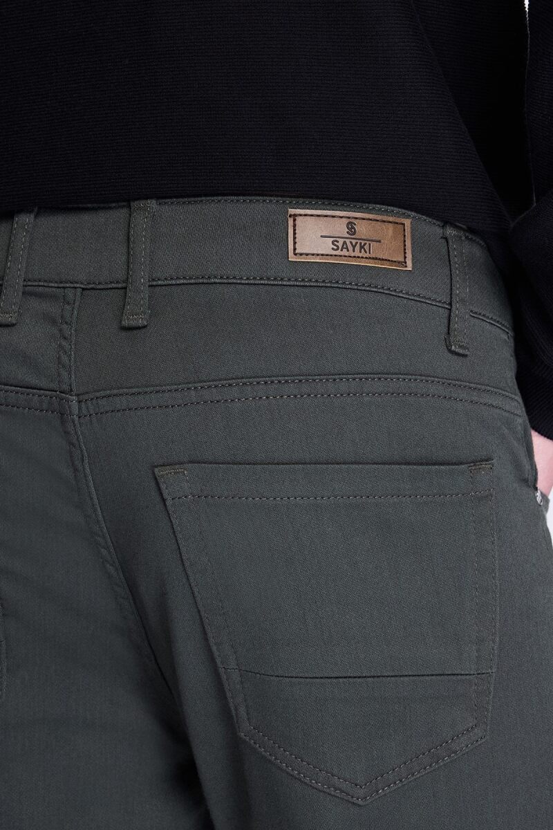 Haki Dinamik Fit Pamuklu 5 Cep Kanvas Pantolon - Hatem Saykı (1)