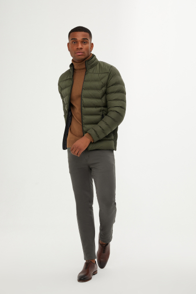 Haki Hakim Yaka Şişme Mont - 6