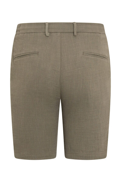 Haki Rahat Kesim 100% Pamuk Yandan Cepli Şort - 2