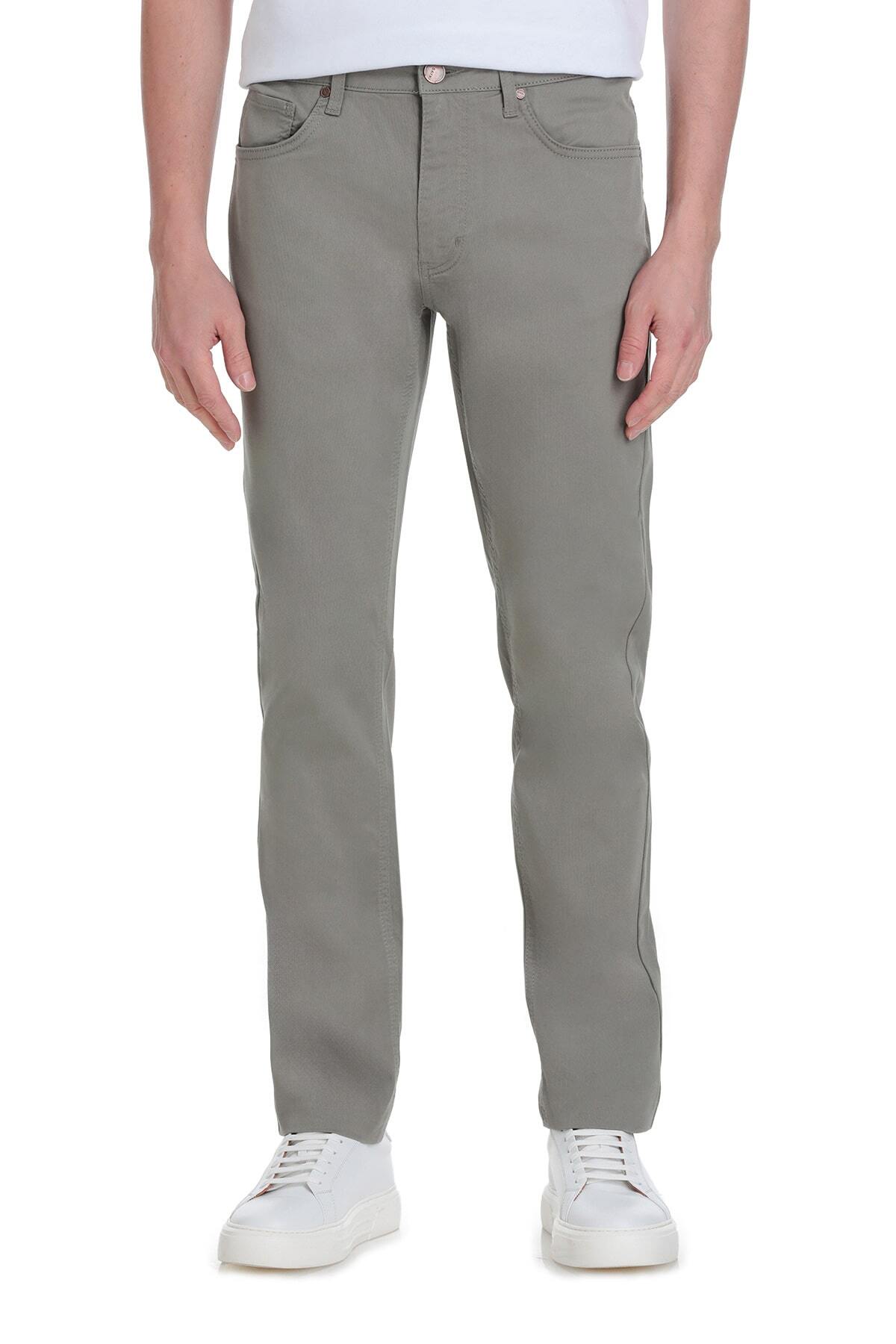 Haki Rahat Kesim 5 Cep Kanvas Pantolon - 1