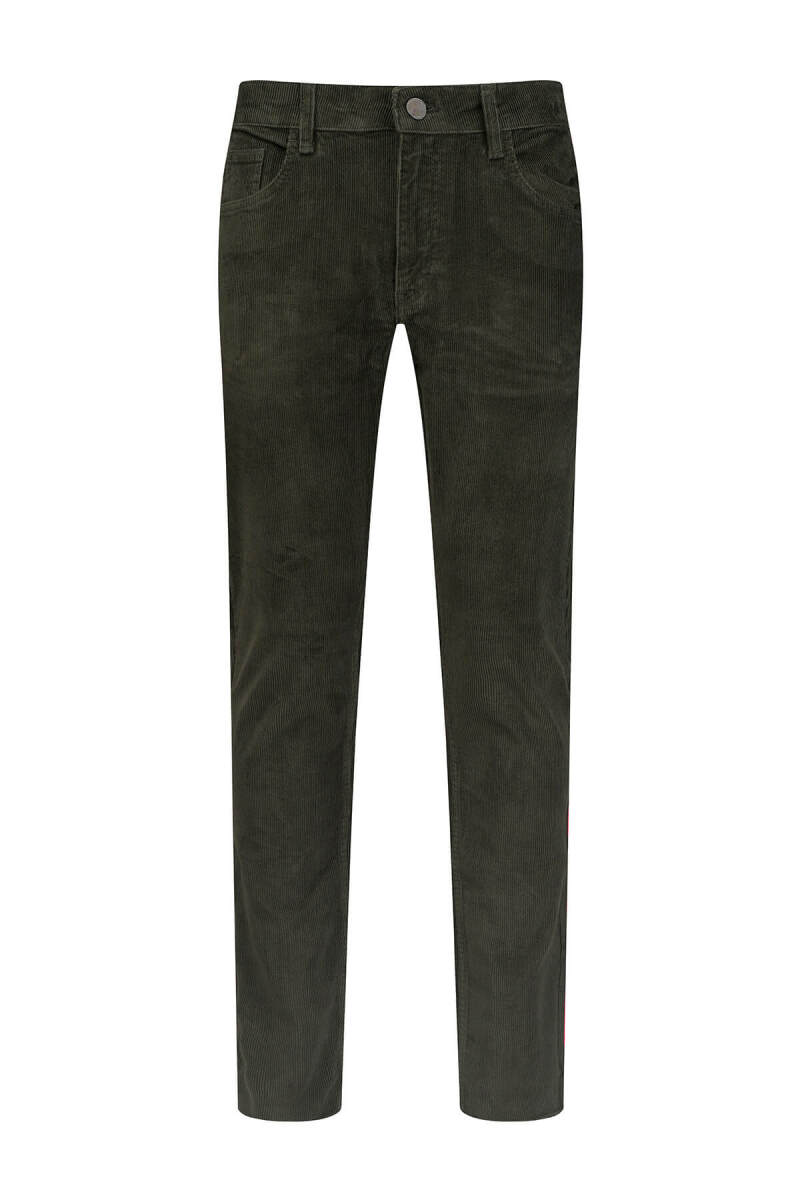 Haki Rahat Kesim 5 Cep Pamuklu Casual Kadife Pantolon - HATEMOĞLU