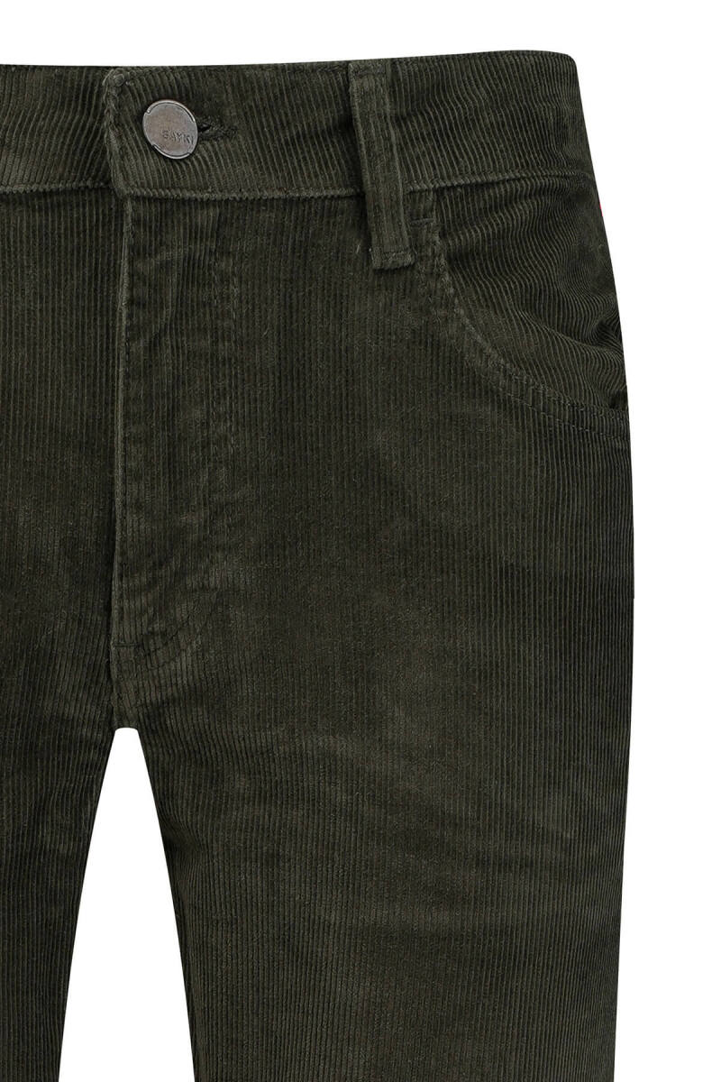 Haki Rahat Kesim 5 Cep Pamuklu Casual Kadife Pantolon - HATEMOĞLU (1)