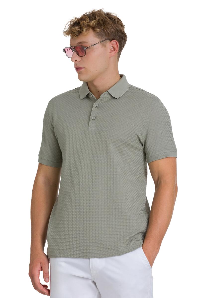 Haki Regular Fit 100% Pamuk Polo Yaka Merserize Tişört - SAYKI (1)
