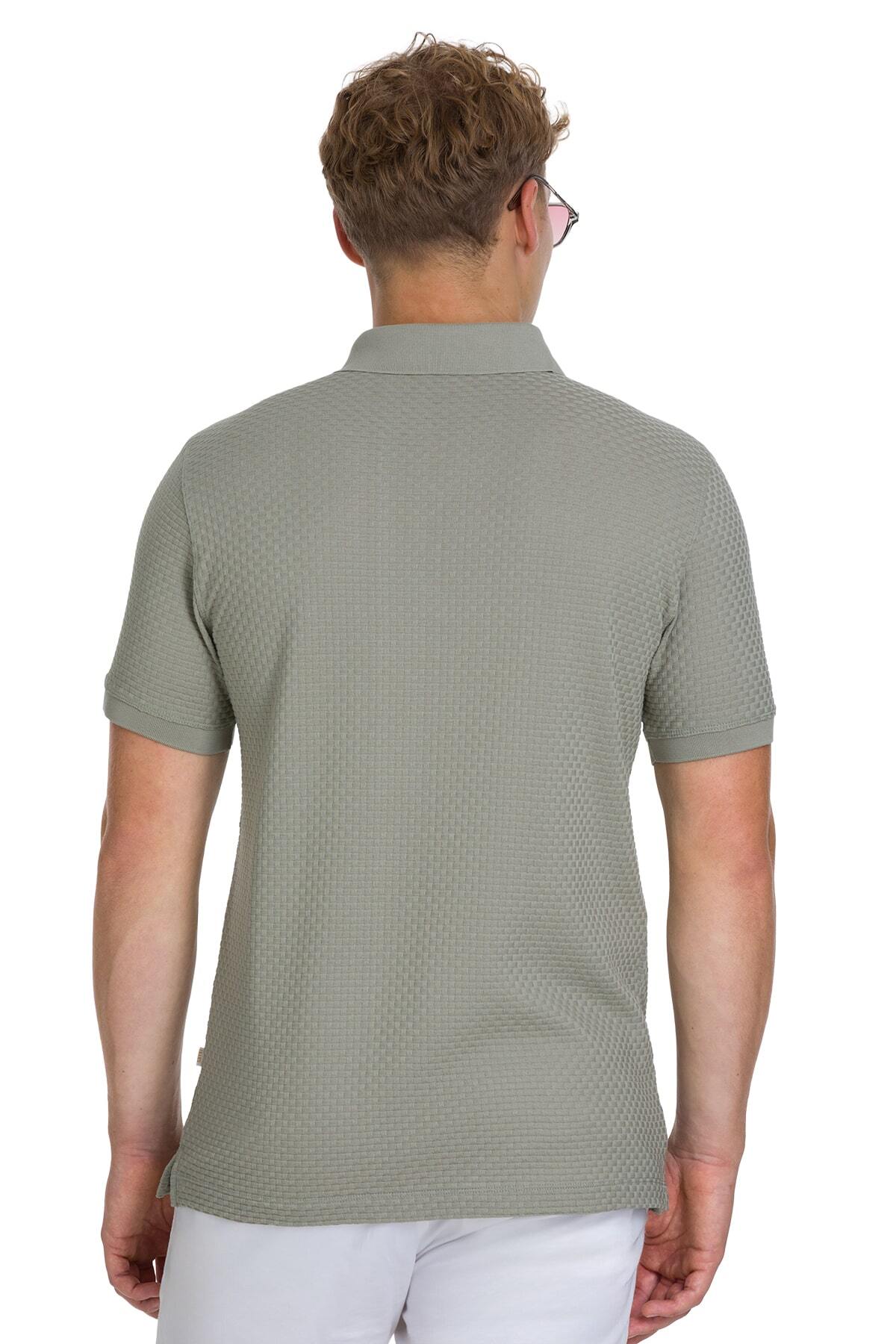 Haki Regular Fit 100% Pamuk Polo Yaka Merserize Tişört - 5