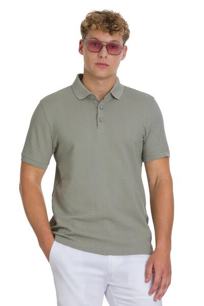 Haki Regular Fit 100% Pamuk Polo Yaka Merserize Tişört 