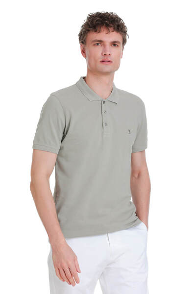 Haki Regular Fit 100% Pamuk Polo Yaka Tişört - 3