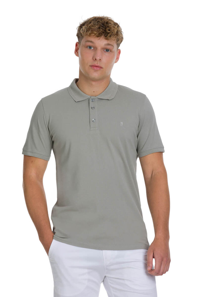 Haki Regular Fit 100% Pamuklu Polo Yaka Tişört - Hatemoğlu