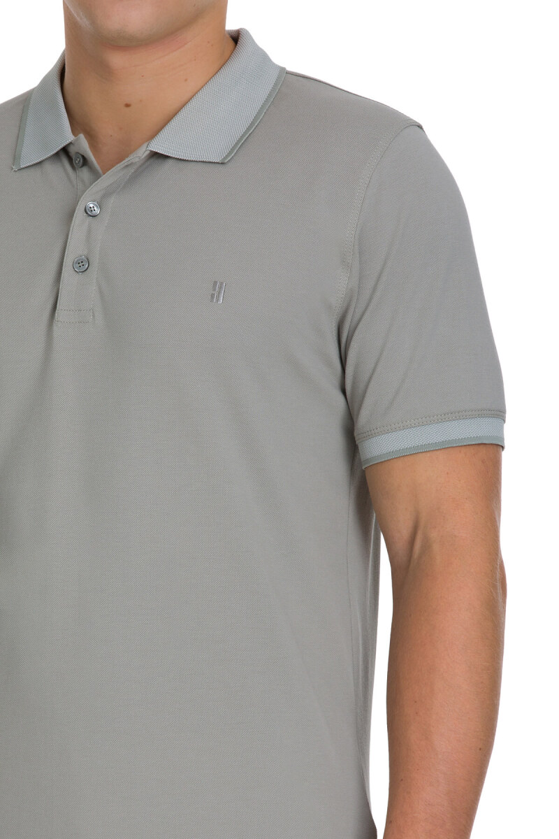 Haki Regular Fit 100% Pamuklu Polo Yaka Tişört - HATEMOĞLU (1)