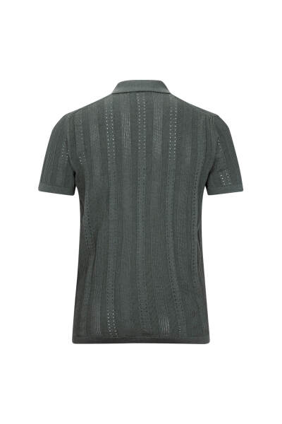 Haki Regular Fit Apaş Yaka Gömlek Tişört - 2