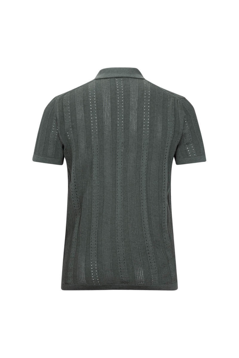 Haki Regular Fit Apaş Yaka Gömlek Tişört - Saykı (1)