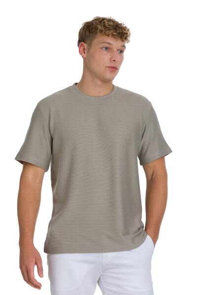 Haki Regular Fit Bisiklet Yaka Basic Tişört 