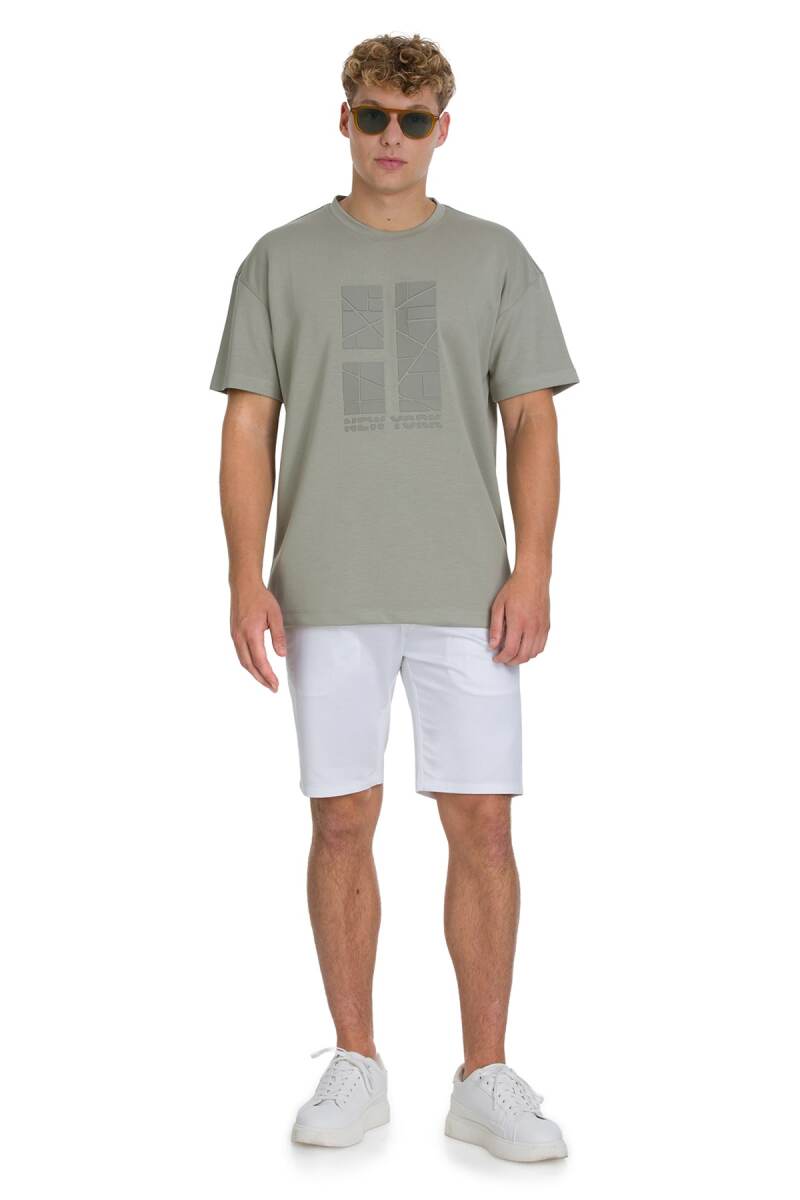 Haki Regular Fit Bisiklet Yaka Oversize Tişört - HTML (1)