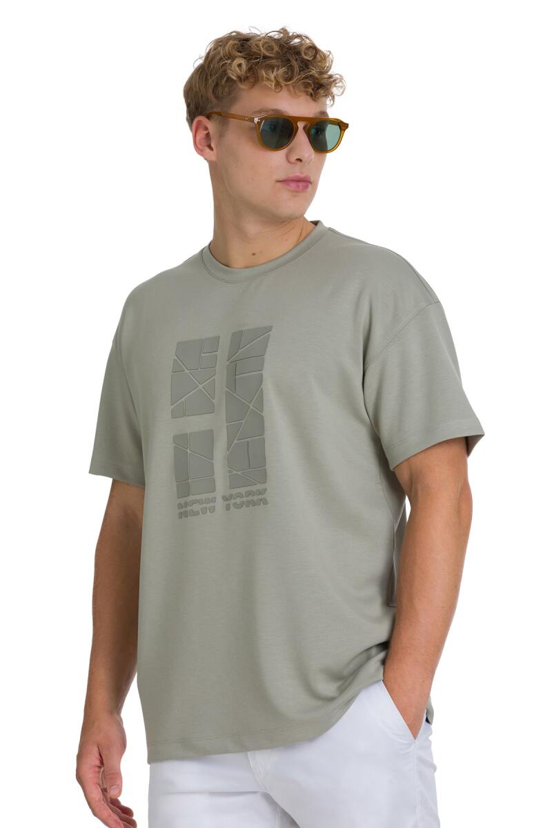 Haki Regular Fit Bisiklet Yaka Oversize Tişört - HTML (1)