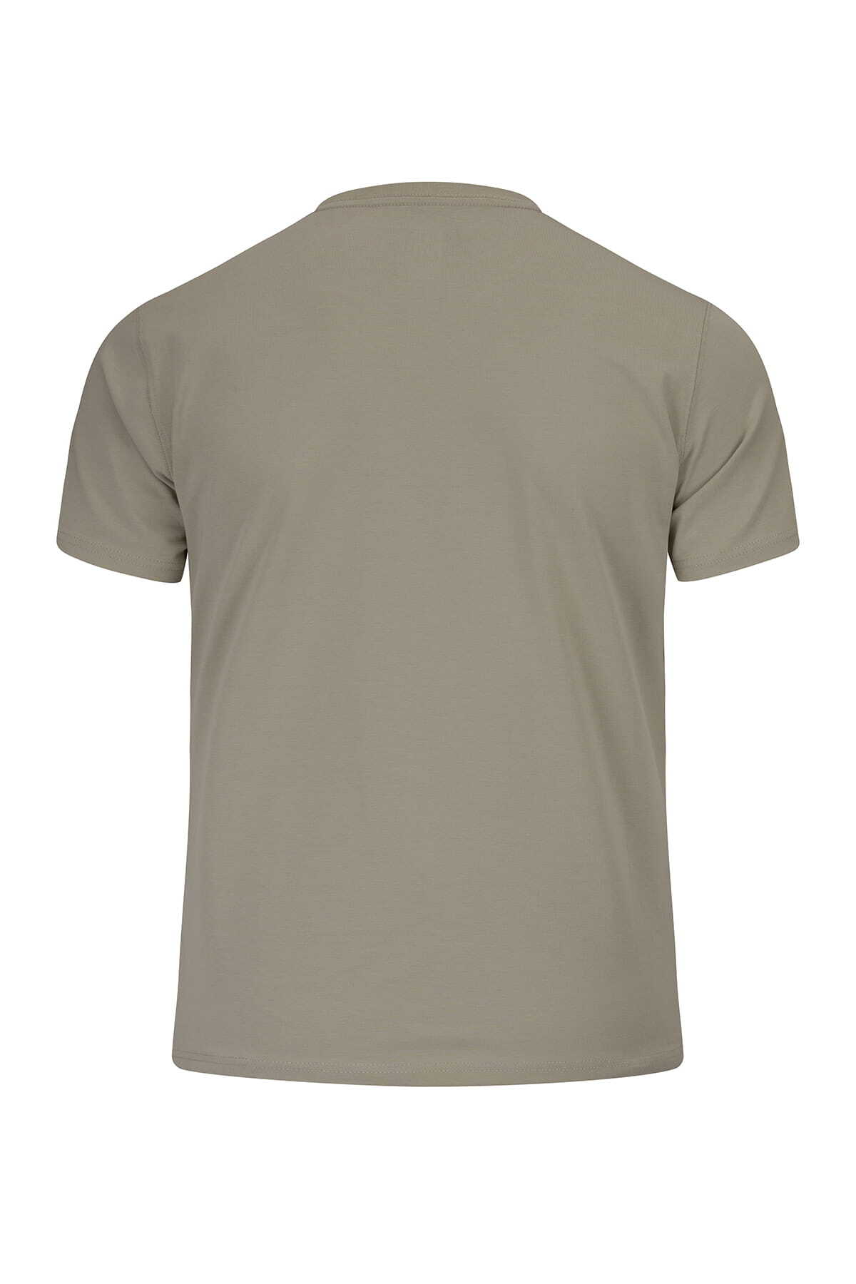 Haki Regular Fit Bisiklet Yaka Pamuklu Tişört - 3
