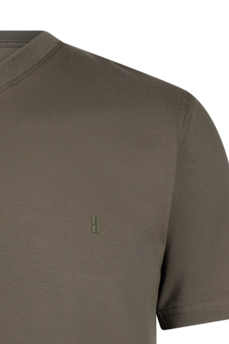 Haki Regular Fit Bisiklet Yaka Pamuklu Tişört - HTML (1)