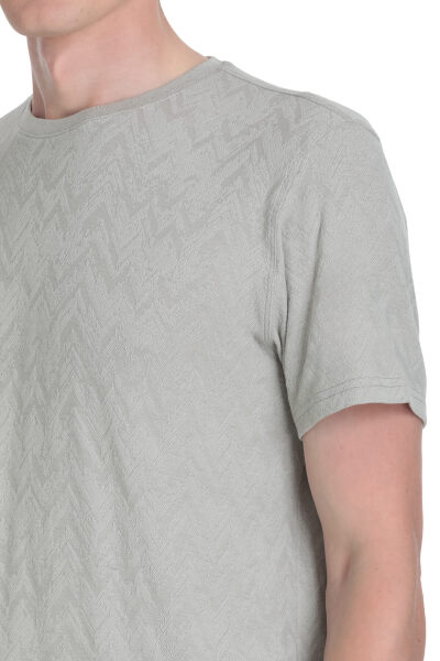 Haki Regular Fit Bisiklet Yaka Tişört - 4