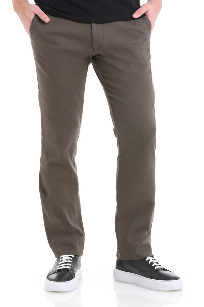 Haki Regular Fit Pamuklu Yandan Cepli Kanvas Pantolon - 1