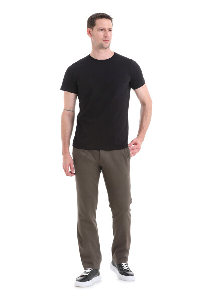 Haki Regular Fit Pamuklu Yandan Cepli Kanvas Pantolon - 2