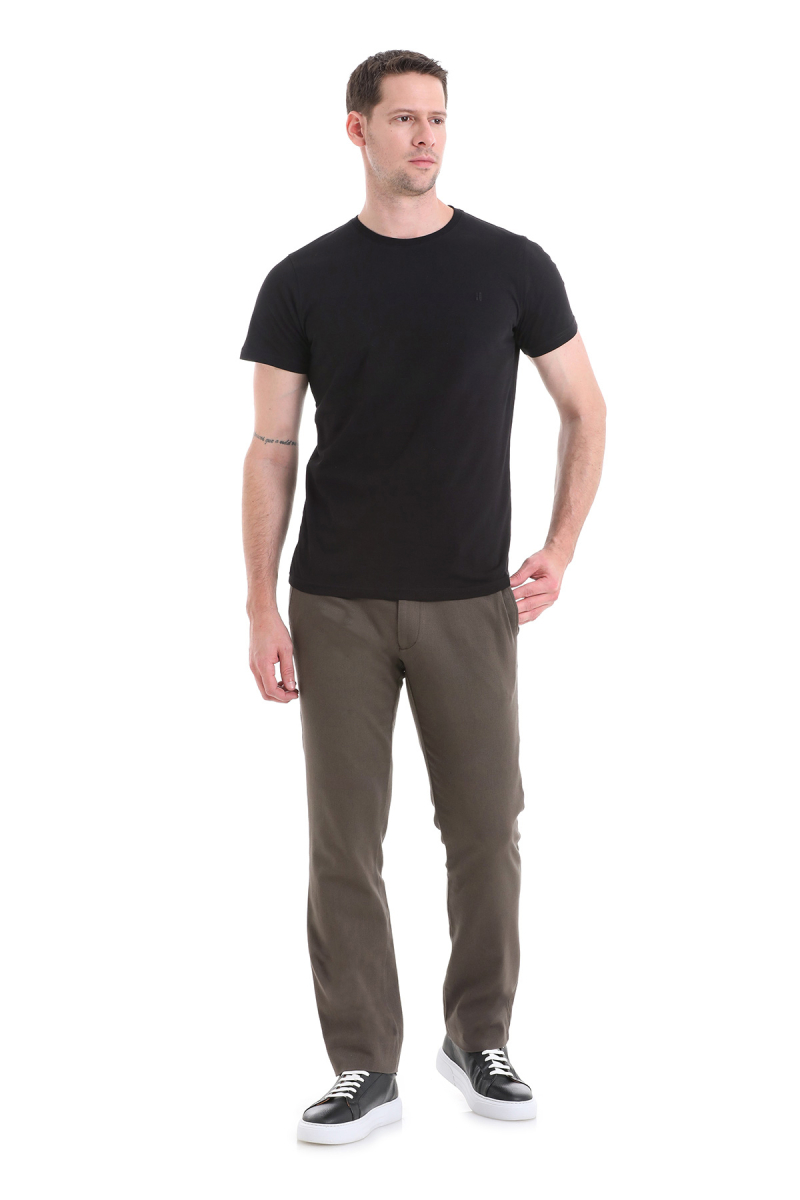 Haki Regular Fit Pamuklu Yandan Cepli Kanvas Pantolon - Hatemoğlu (1)