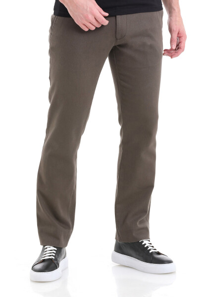 Haki Regular Fit Pamuklu Yandan Cepli Kanvas Pantolon - 3