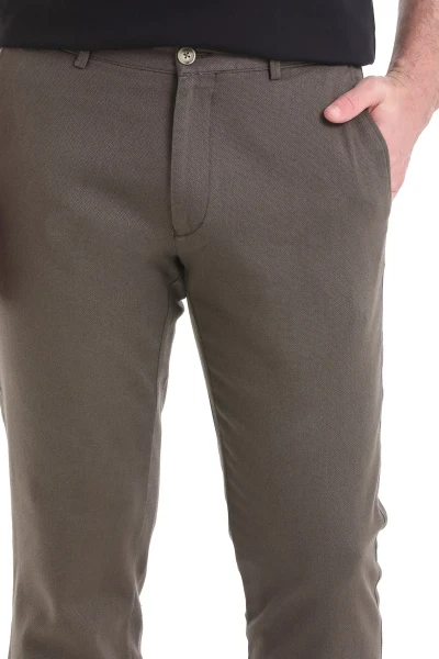 Haki Regular Fit Pamuklu Yandan Cepli Kanvas Pantolon - 5