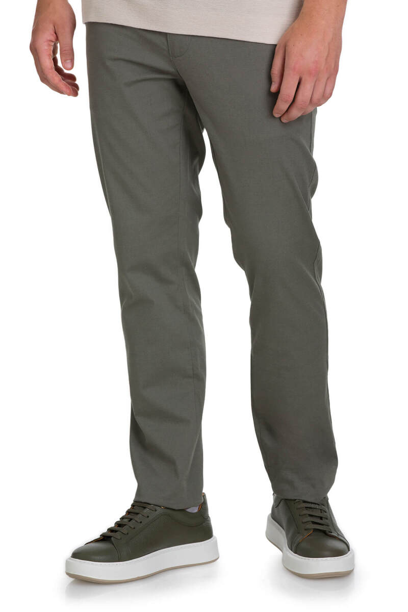 Haki Regular Fit Desenli Yandan Cepli Pamuklu Jogger Pantolon - Hatemoğlu (1)