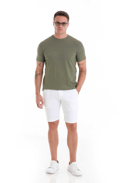 Haki Regular Fit Bisiklet Yaka Tişört - 2