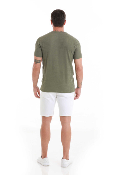 Haki Regular Fit Bisiklet Yaka Tişört - 5