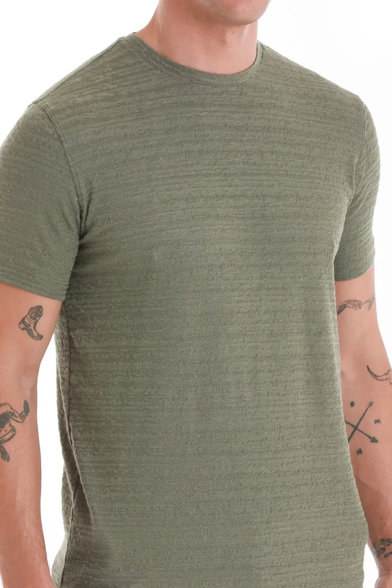 Haki Regular Fit Bisiklet Yaka Tişört - HTML (1)