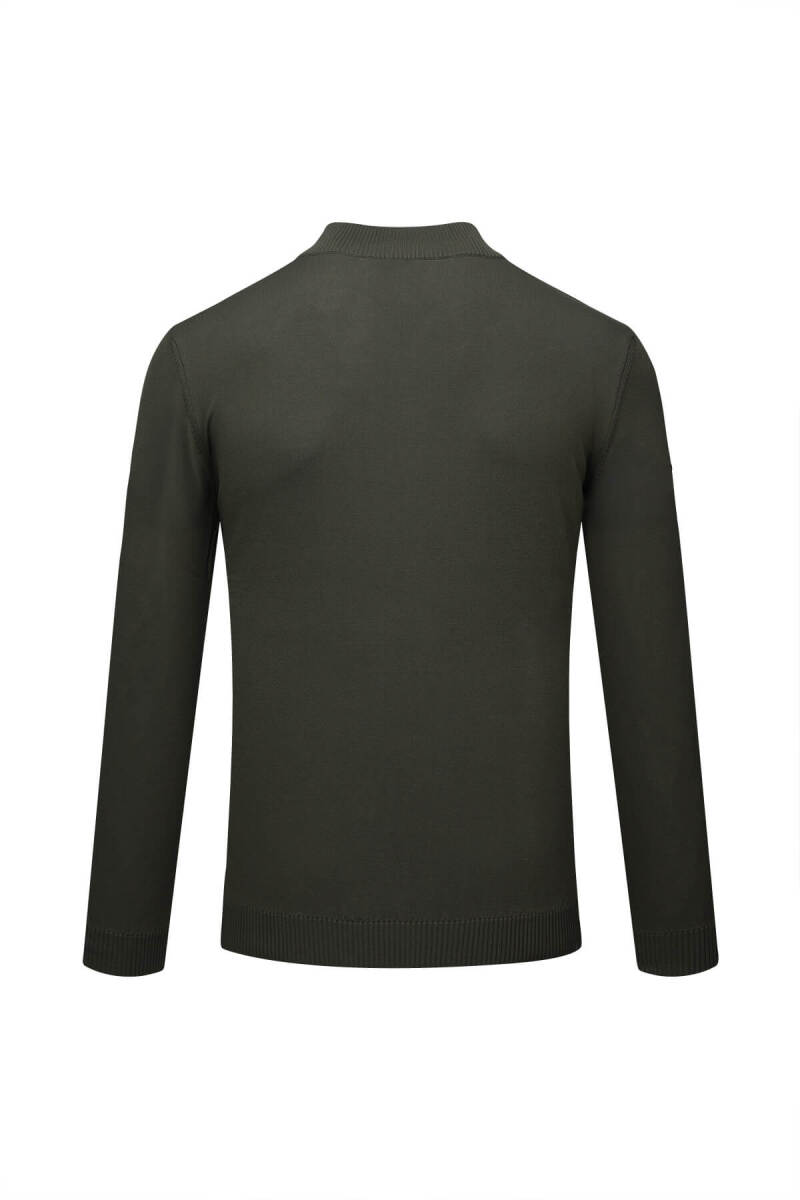 Haki Regular Fit Fermuarlı Yarım Balıkçı Yaka Kazak - Saykı (1)