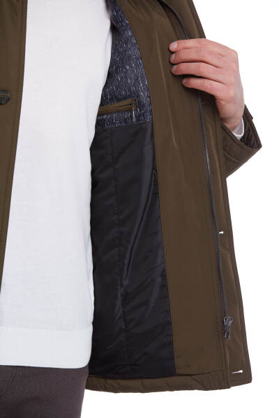 Haki Regular Fit Hakim Yaka Kapitone Spor Mont - 5