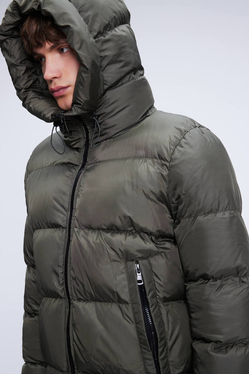 Haki Regular Fit Hakim Yaka Kapüşonlu Şişme Mont - Hatemoğlu (1)