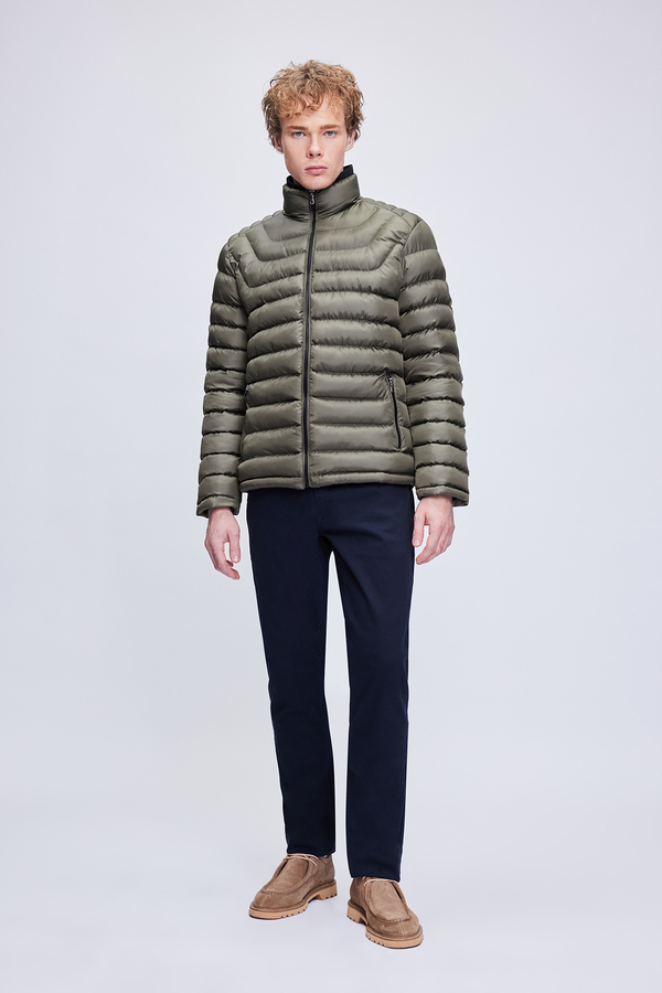 Haki Regular Fit Hakim Yaka Şişme Mont - Hatemoğlu (1)