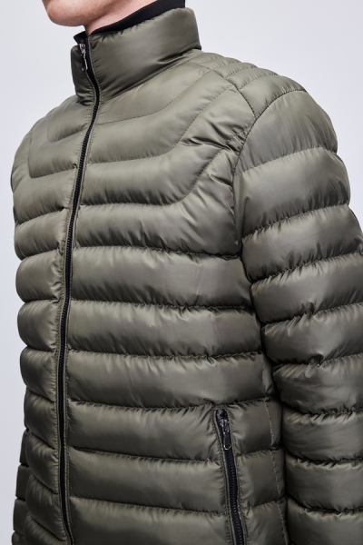 Haki Regular Fit Hakim Yaka Şişme Mont - 6