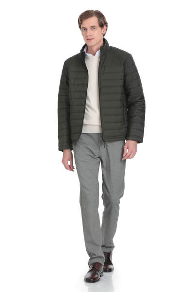 Haki Regular Fit Hakim Yaka Şişme Mont - 2