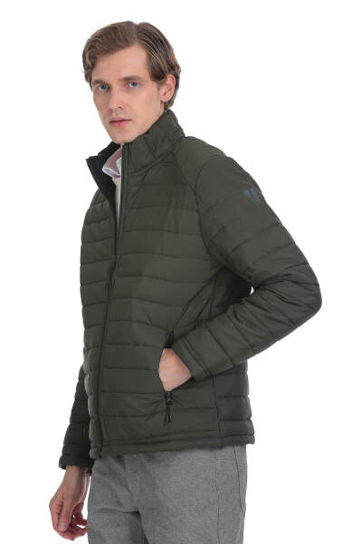 Haki Regular Fit Hakim Yaka Şişme Mont - 4