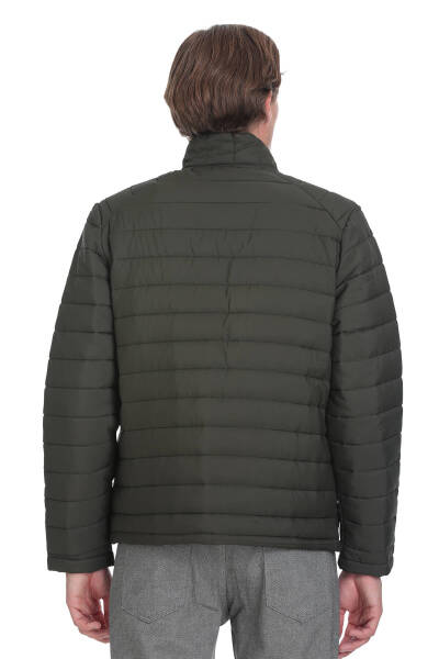 Haki Regular Fit Hakim Yaka Şişme Mont - 6