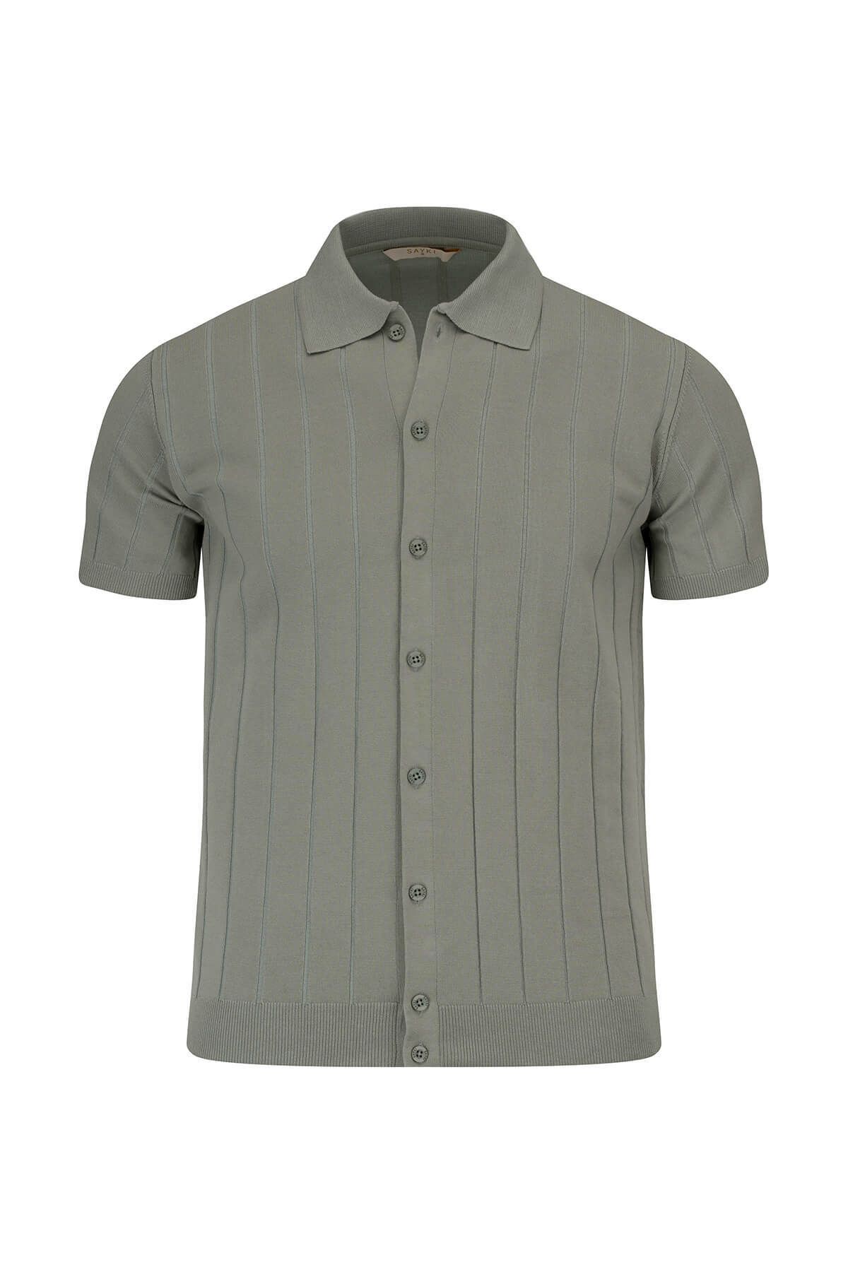 Haki Regular Fit Polo Yaka Düğmeli Tişört - 2