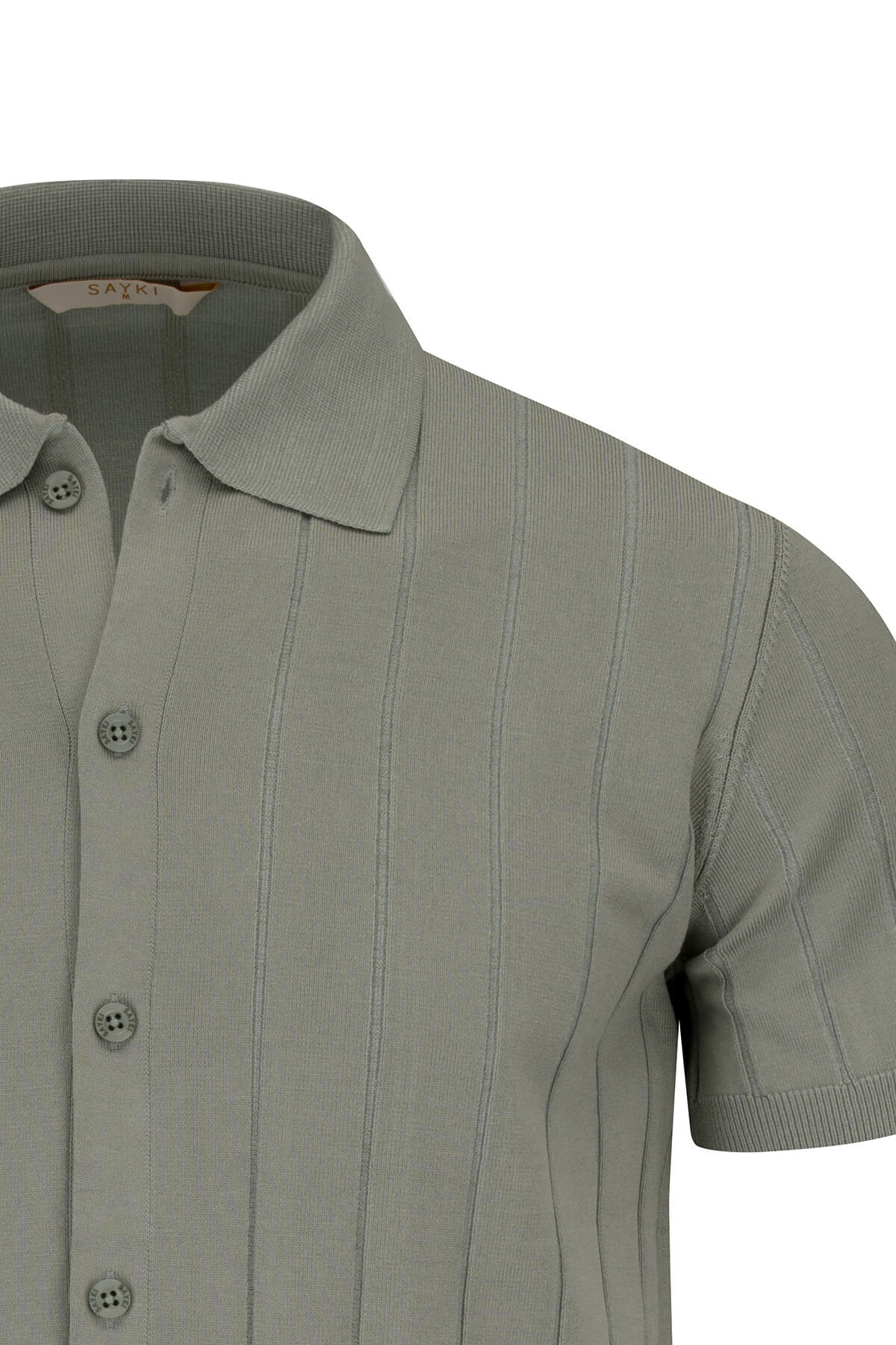 Haki Regular Fit Polo Yaka Düğmeli Tişört - 3