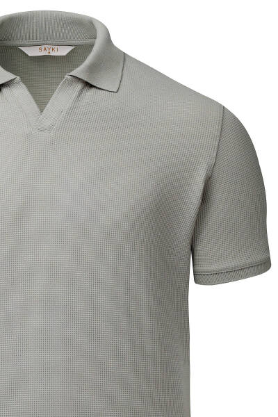 Haki Regular Fit Polo Yaka Pamuklu Tişört - 2