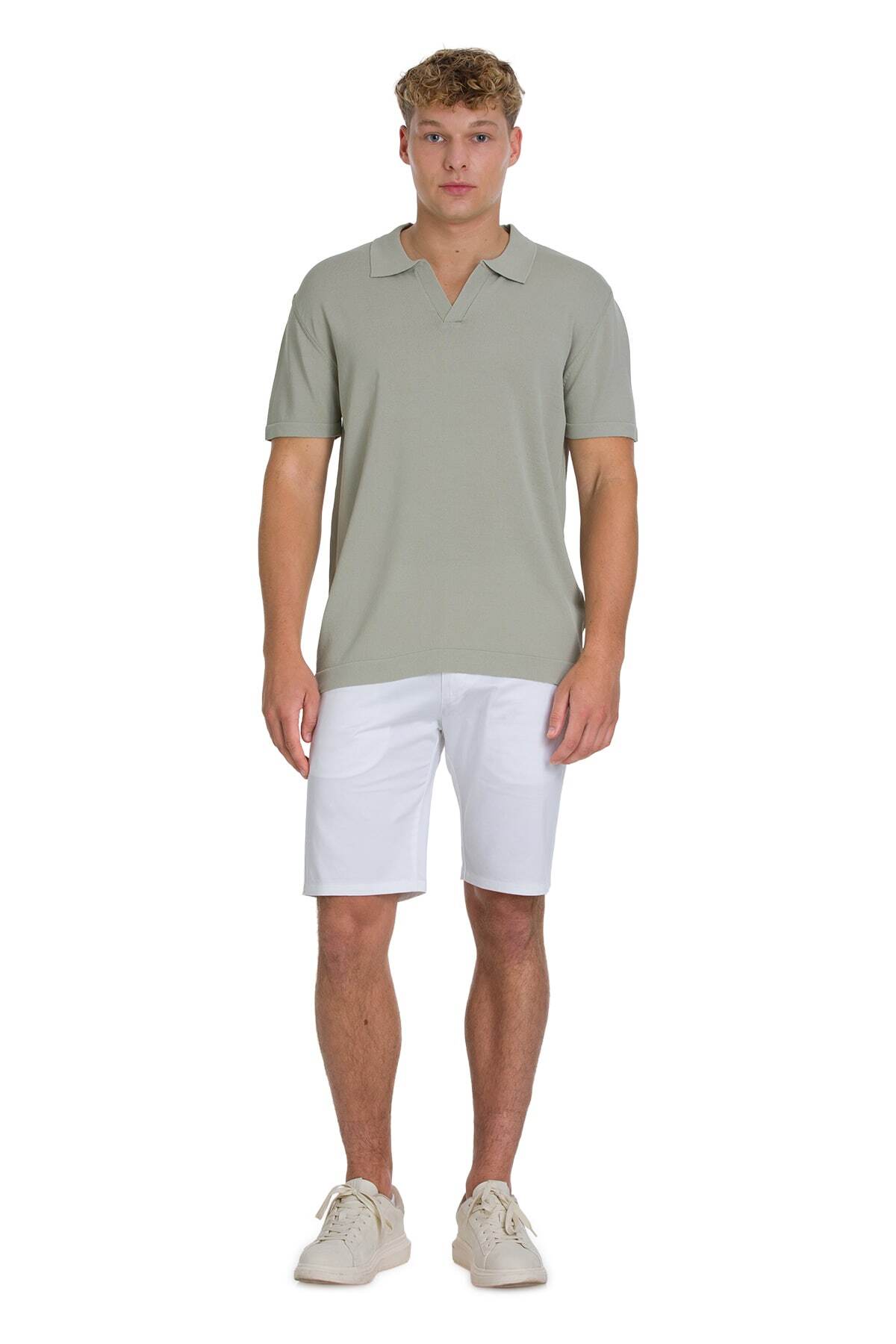 Haki Regular Fit Polo Yaka Rayon Tişört - 2