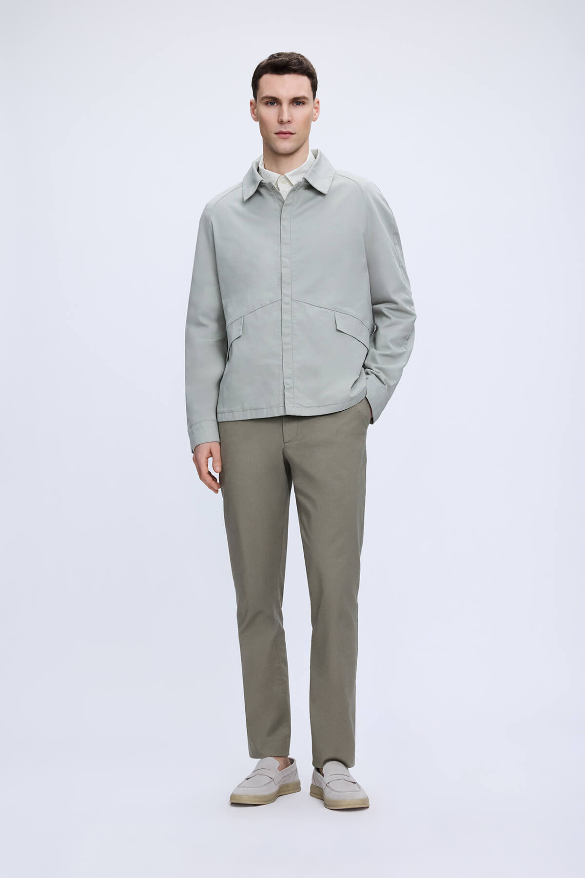 Haki Regular Fit Yandan Cepli Pamuklu Kanvas Pantolon - 1