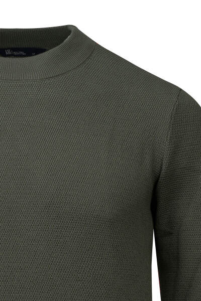 Haki Regular Fit Yarım Balıkçı Yaka Pamuklu Kazak - 2