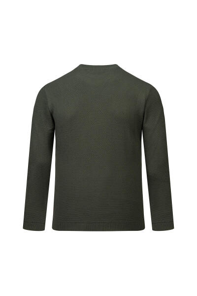 Haki Regular Fit Yarım Balıkçı Yaka Pamuklu Kazak - 3